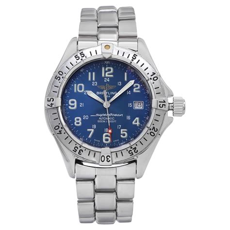 mens stainless steel breitling superocean auto date watch model a17345|breitling a17345 specs.